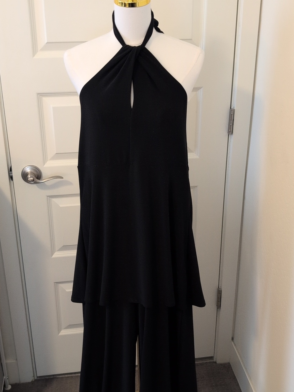 WHITE HOUSE BLACK MARKET Halter Jumpsuit Wide Leg One Piece Size Large